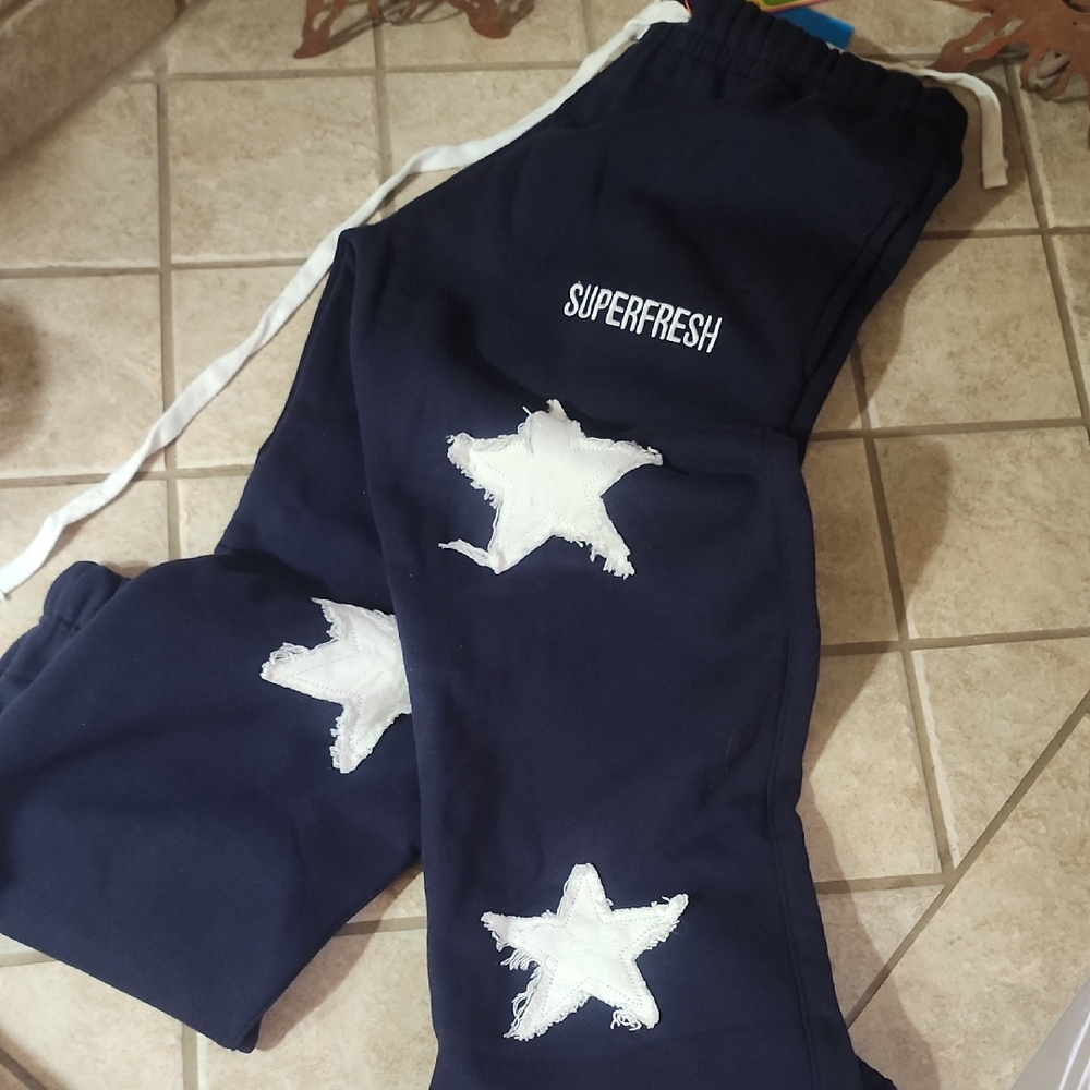 Men's Navy Joggers with White Stars